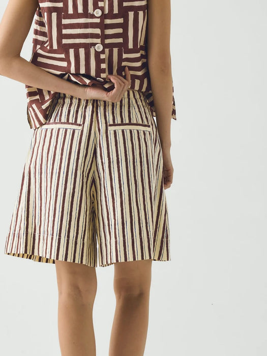 Toast Women Sorbet Stripe Shorts in Pastel Lemon