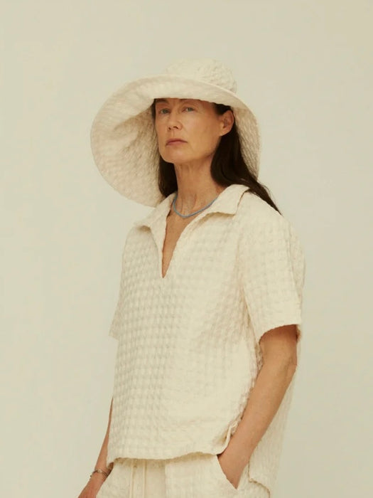 OAS Women Waffle Brim Hat in Ecru