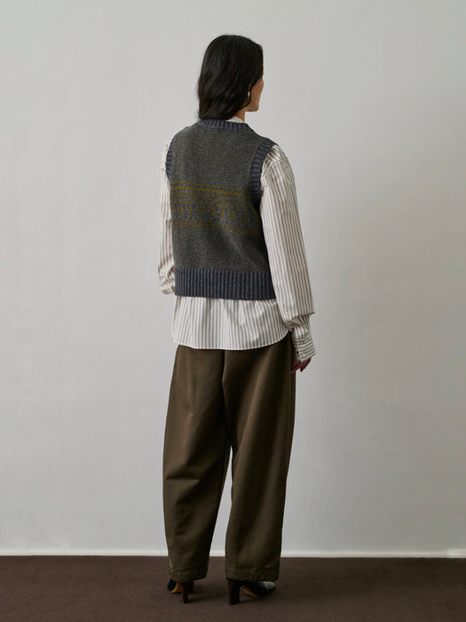 Soeur Namastej Sleeveless Pullover in Grey / Olive