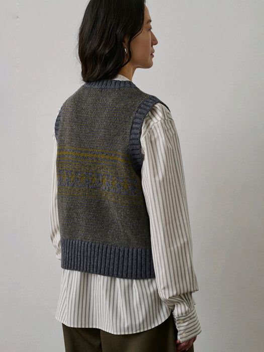 Soeur Namastej Sleeveless Pullover in Grey / Olive