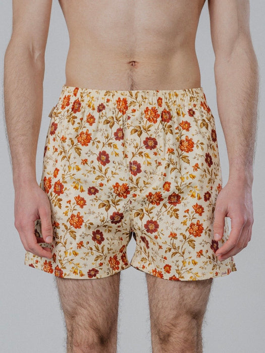 Pockies Boxer Shorts in Floral Off-White