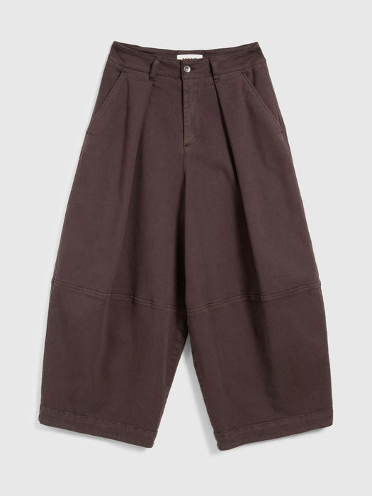 YMC Women Deadbeat Trouser in Brown Twill