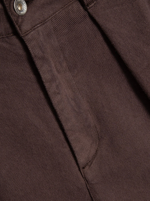 YMC Women Deadbeat Trouser in Brown Twill