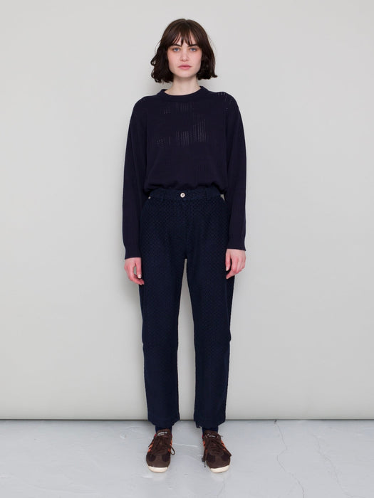 Folk Women Barrel Trousers in Navy Textured Cord