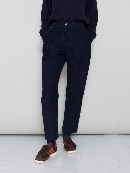 Folk Women Barrel Trousers in Navy Textured Cord