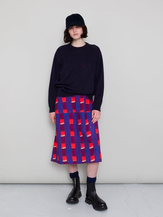 Folk Women Pointelle Crew Knit in Dark Navy