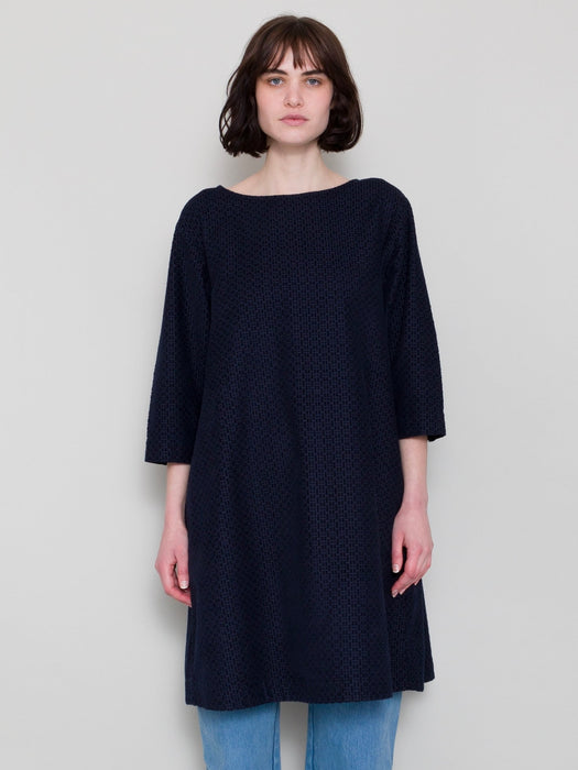 Folk Women Joana Day Dress in Navy Textured Cord