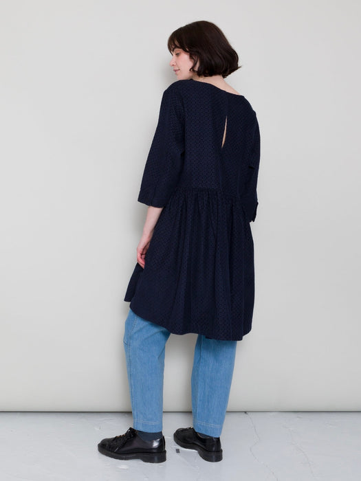 Folk Women Joana Day Dress in Navy Textured Cord