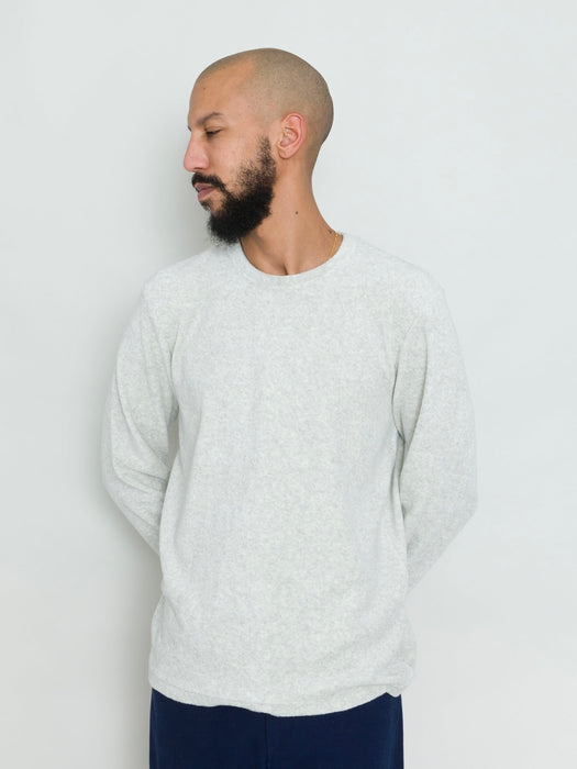 Folk LS Loopback Tee in Greige Melange