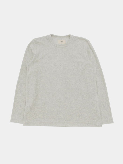 Folk LS Loopback Tee in Greige Melange