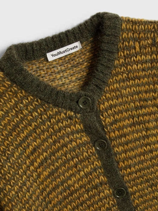 YMC Women Disorder Cardigan in Yellow / Green