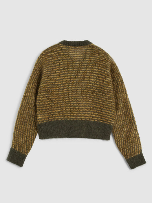 YMC Women Disorder Cardigan in Yellow / Green
