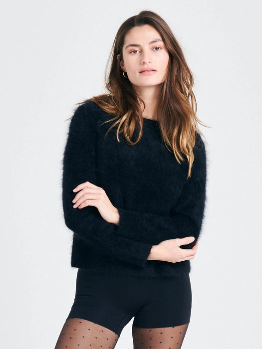 Jumper 1234 Cashmere Brushed Crew Knit in Night