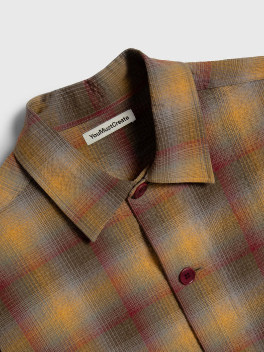 YMC Men PJ Overshirt in Multi Check