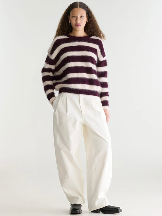 Bellerose Datus Knit in Stripe B Burgundy/Beige