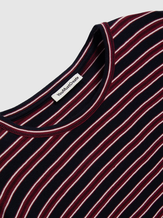 YMC Men Triple T-shirt in Multi Stripe
