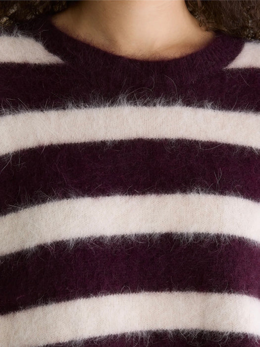 Bellerose Datus Knit in Stripe B Burgundy/Beige