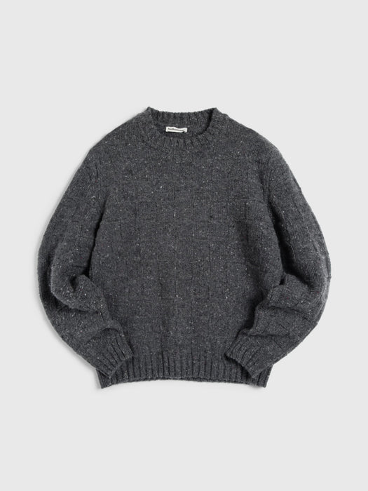 YMC Men Undertones Knit in Charcoal Donegal