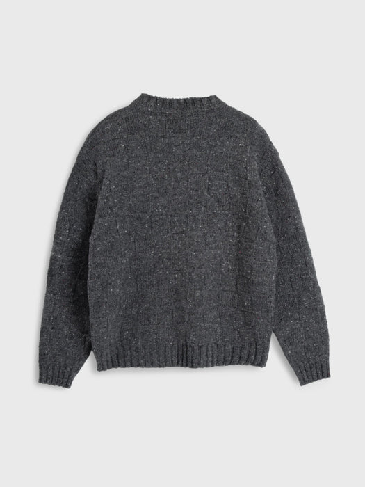 YMC Men Undertones Knit in Charcoal Donegal