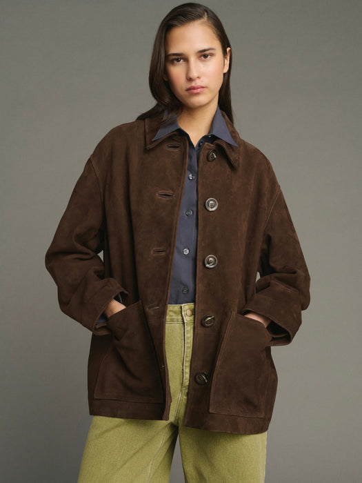 Soeur Vincenzo  Suede Jacket in Ebony