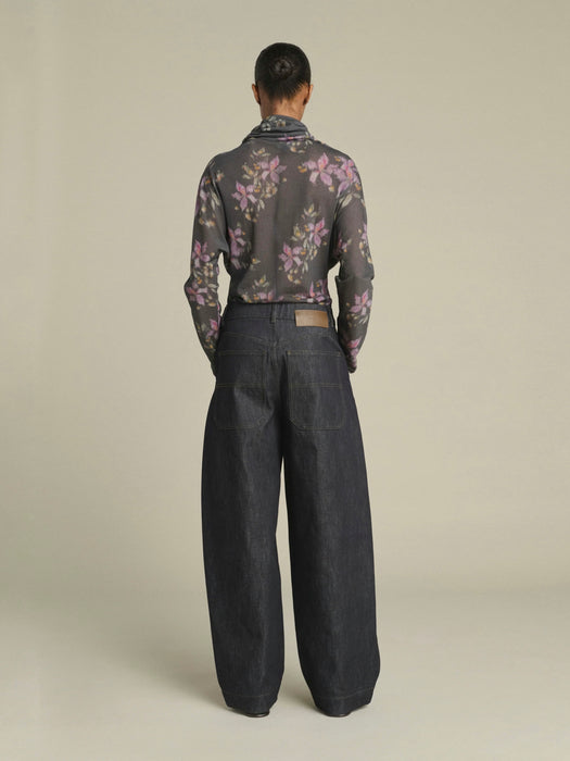 Soeur Lisia T-shirt Top in Anthracite/Violet