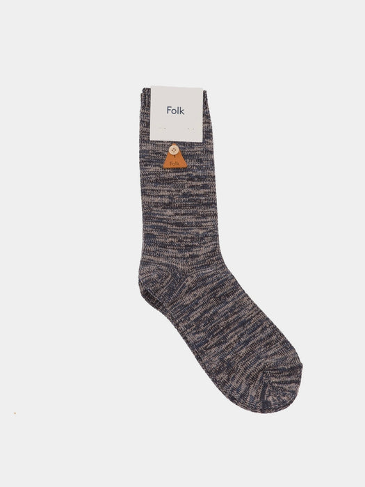 Folk Melange Socks in Midnight Mix