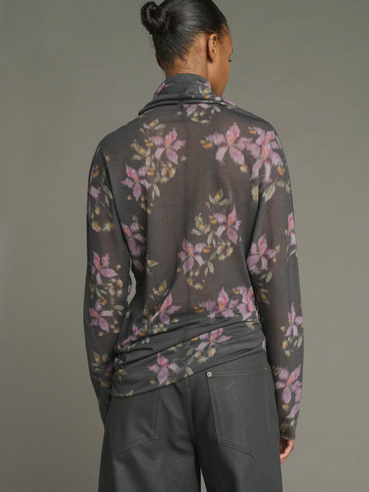Soeur Lisia T-shirt Top in Anthracite/Violet