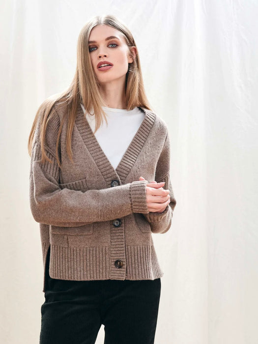 Jumper 1234 Guernsey Cardigan in Late Autumn