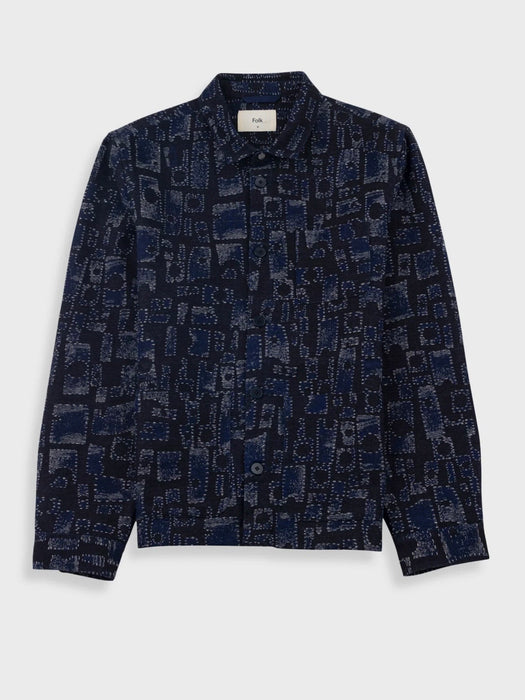 Folk Assembly Jacket in Deep Indigo Jacquard
