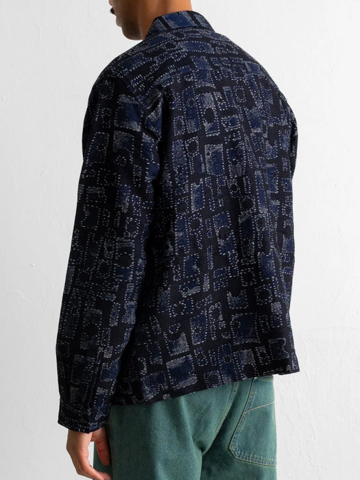 Folk Assembly Jacket in Deep Indigo Jacquard