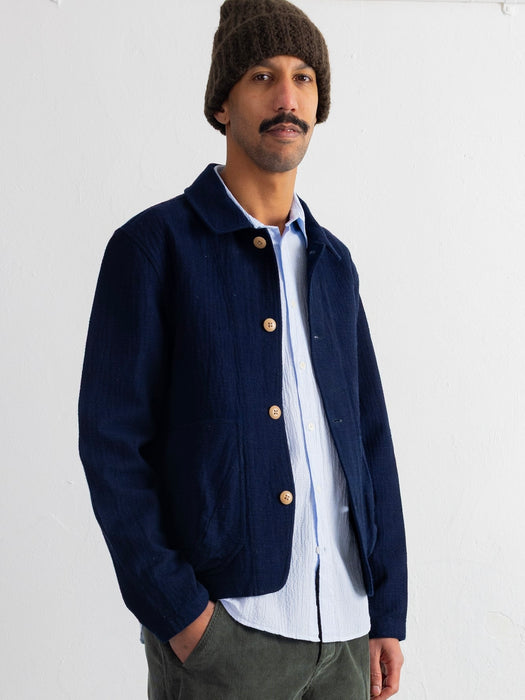 Folk Prism Jacket in Indigo Texture