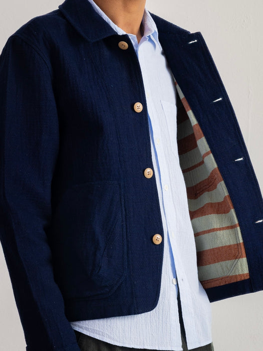Folk Prism Jacket in Indigo Texture