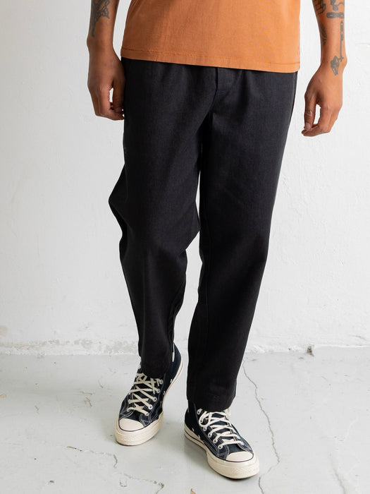 Folk Assembly Pant in Black Twill