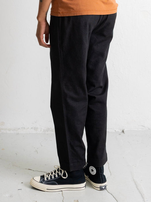 Folk Assembly Pant in Black Twill