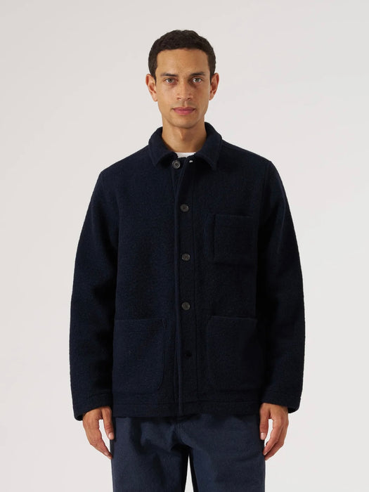 Universal Works Field Jacket in Navy Fleece
