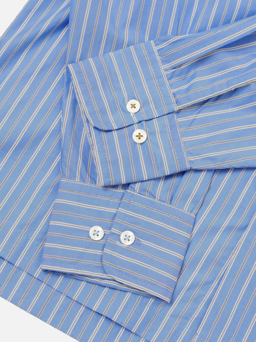 Universal Works Lucky Shirt in Refab Blue Stripe