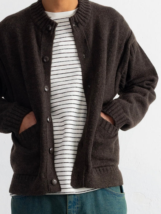 Folk Knitted Jacket in Espresso