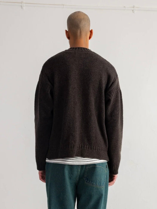Folk Knitted Jacket in Espresso