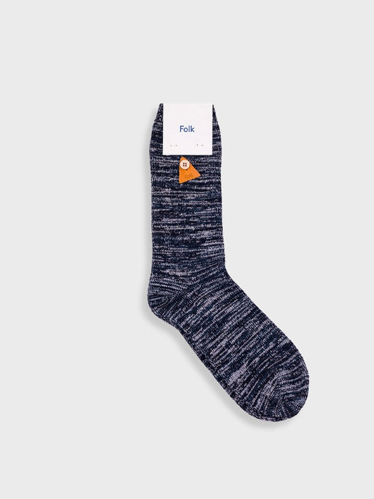 Folk Melange Socks in Black Mix