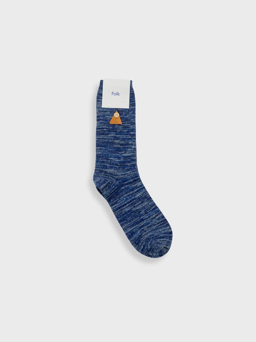 Folk Melange Socks in Blue Mix