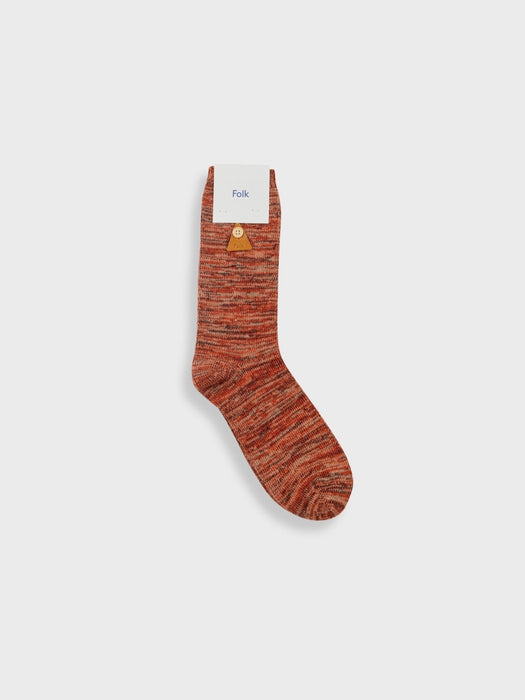 Folk Melange Socks in Clay Mix