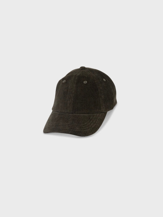 Folk Corduroy Cap in Dark Olive