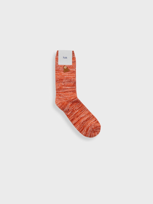 Folk Melange Socks in Red Oxide Mix