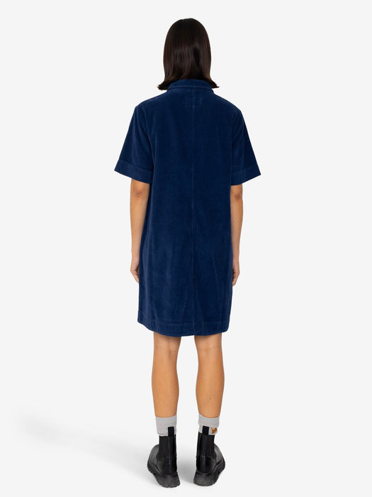 Folk Women A-Line Zip Dress in Washed Ink Cord