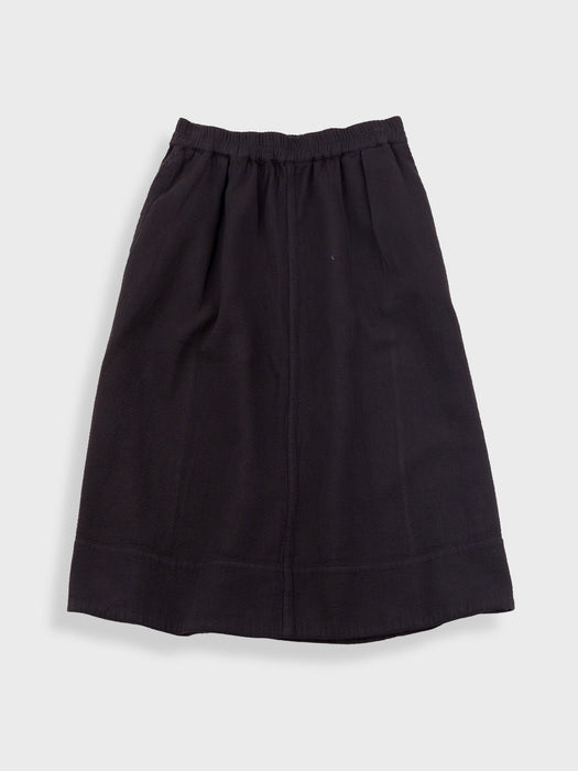 Folk Women Full Seam Skirt in Black Basketweave