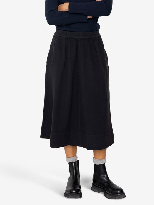 Folk Women Full Seam Skirt in Black Basketweave