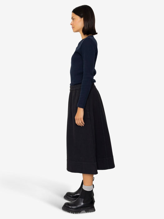 Folk Women Full Seam Skirt in Black Basketweave