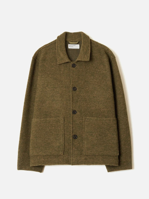 Universal Works Rams Jacket in Olive Wool Mix