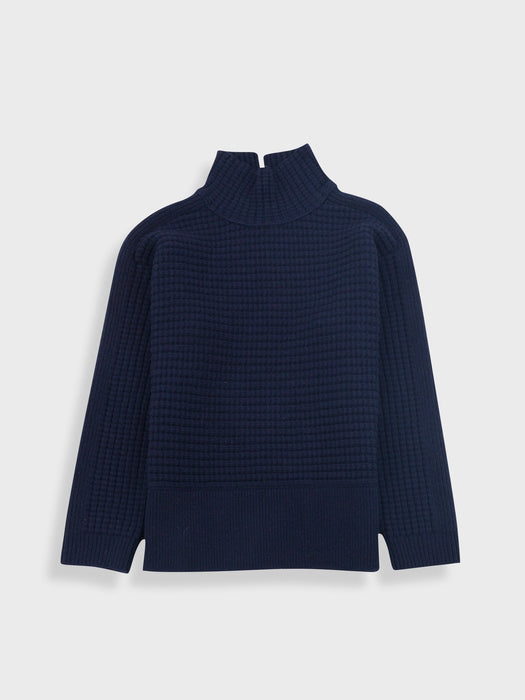 Folk Women Open Funnel Neck Jumper in  Navy