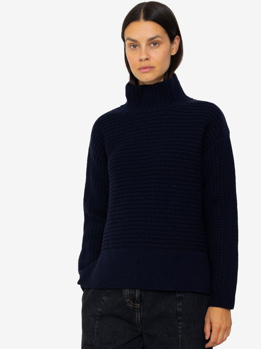 Folk Women Open Funnel Neck Jumper in  Navy